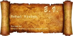 Behal Vivien névjegykártya